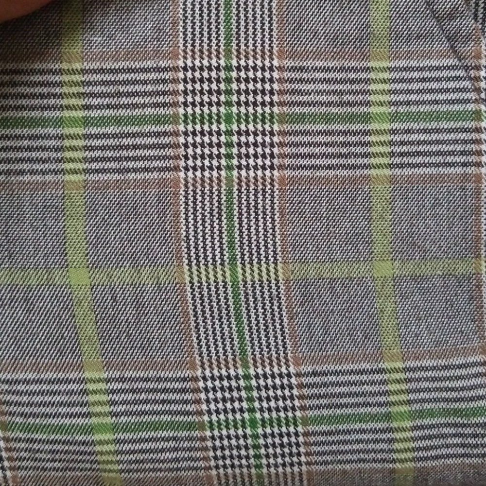 Stretch Plaid Dress Pants